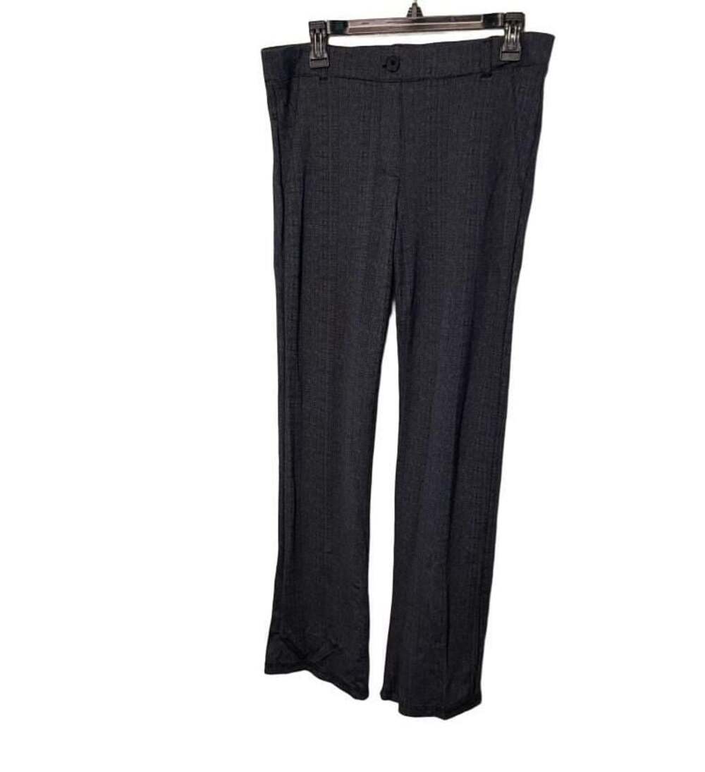 Betabrand Dress Pant Yoga Pants Gray Geometric Print Long Large